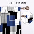 thumbnail image 5 of Navy Blue Kitchen Curtains Tiers and Valances Set 3 Piece for Windows Geometric Modern Art Kitchen Window Curtains Set,Grey and Black Valances for Living Room(36" Tiers Set), 5 of 5