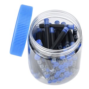 Hilingoto Liquidation Jinhao 80Pcs Cartouche d'encre de stylo de fontaine Recharges Noir et Bleu 35ml Stylo bleu