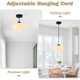 thumbnail image 4 of KCO Lighting Modern Large Milk Glass Pendant Light Mid Century Black Hanging Lamp, 4 of 7