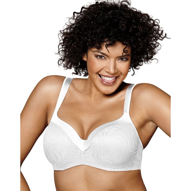 Playtex Womens Secrets Body Revelation Underwire Bra, 40DD, White Rose Jacquard