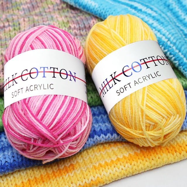 Trayknick 1 Roll 3 Strands Knitted Yarn DIY Breathable Hand Crocheting Variegated Yarn Thread Needlework Tool for Socks O