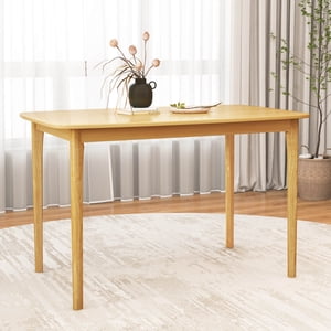 Costway 48" Wooden Dining Table Rectangular Farmhouse Kitchen with Solid Rubber Wood Legs