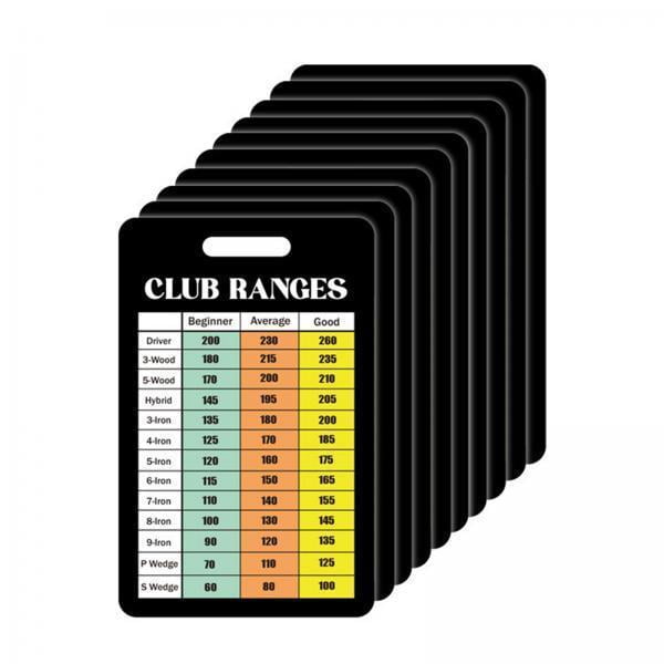 amagogo 4x10Pcs Golf Club Range Chart Card Golfing Guide Quick Reference Distance Card 4 Pcs