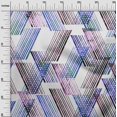thumbnail image 3 of oneOone Polyester Spandex Medium Blue Fabric Geometrical Lines Craft Projects Decor Fabric Printed By The Yard 56 Inch Wide, 3 of 4