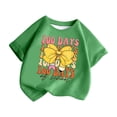 thumbnail image 4 of LUOGENLI T-Shirt pour Filles Enfants Mode Décontractée Imprimé Col Rond Ample Manche Courte T-Shirt Haut Boho Maxi Hauts Vert 8-9 Ans, 4 of 5