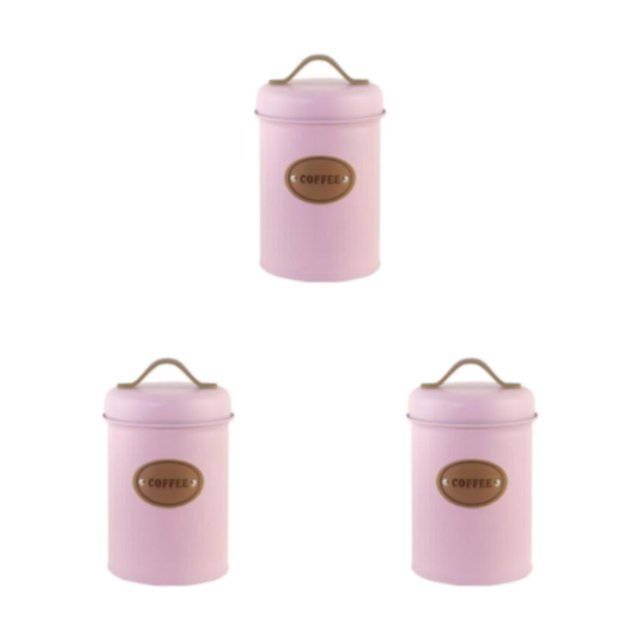 Wweixi Transparent Tea Jars For Storing And Displaying Favorite Tea Leaves Food Grade Metal Kitchen Storage Jars Jars Kitchen Pink coffee 3Set