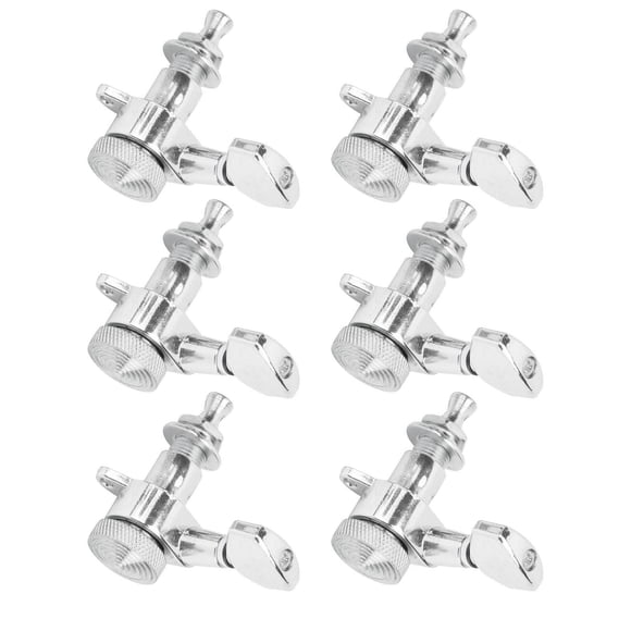 Guitar Tuning Keys, Guitar Machine Head 0.7in Handle Width 6 Pcs Durable Silver  For Replacing Old And Damaged Parst For Most Guitars 6 Right Peg Set,6 Left Peg Set,3 Left And 3