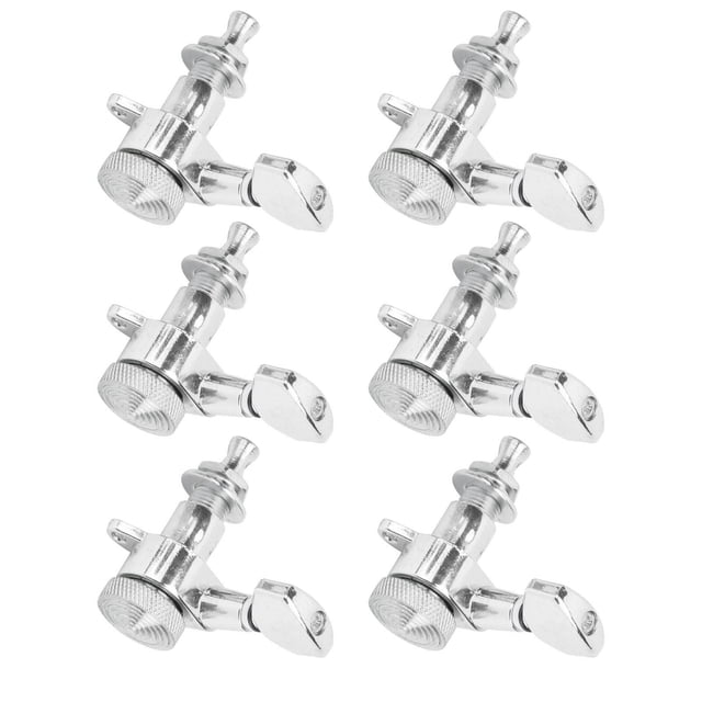Guitar Tuning Keys, Guitar Machine Head 0.7in Handle Width 6 Pcs Durable Silver For Replacing Old And Damaged Parst For Most Guitars 6 Right Peg Set,6 Left Peg Set,3 Left And 3