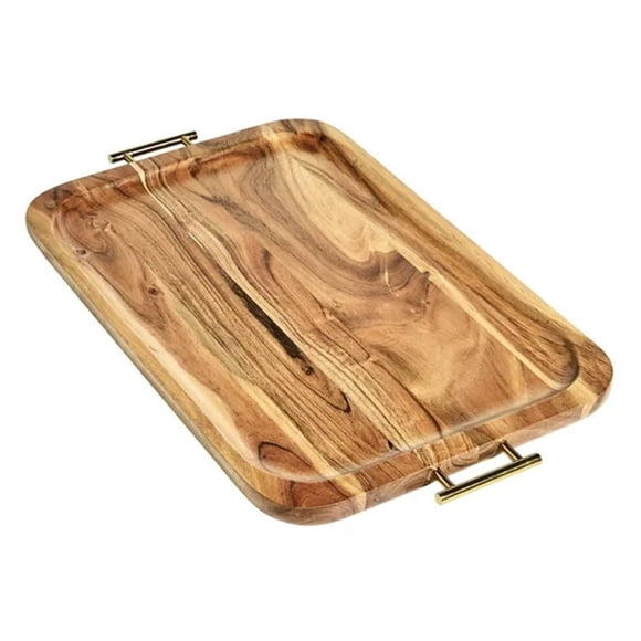 Better Homes & Gardens- Acacia Wood Large Angled Serving Bowl, Natural Finish