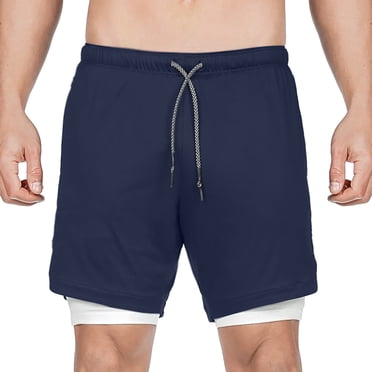 TopLLC Mens Shorts, Men's Trousers Half Shorts Pants Men's Double Layer Sports Shorts Gym And Training Quick Dry Five Pants