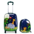 thumbnail image 1 of Costway 12" 16" Kids Luggage Set Suitcase Travel Trolley Backpack School ABS 2 PCS, 1 of 10