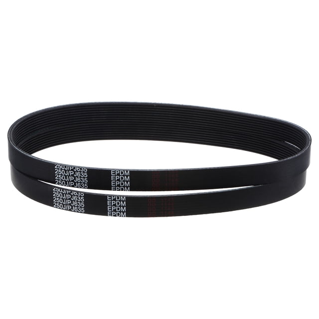 Unique Bargains 250J8 PJ V-Ribbed Belt, EPDM Industrial Transmission Serpentine Belt, 2 Packs