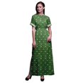 thumbnail image 1 of Bimba Robe Longue d'Été en Rayonne Bleu et Blanc à Imprimé Floral, Manches Kimono, Fente, XXX-Grand, 1 of 6