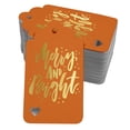 thumbnail image 1 of Inkdotpot Gold Foil Paper Hang Tags Merry And Bright Christmas Favor Tags 100 Pieces, 1 of 6