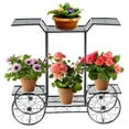 thumbnail image 1 of Gymax 6-Tier Garden Cart Stand Flower Rack Display Decor Flower Pot Plant Holder, 1 of 10