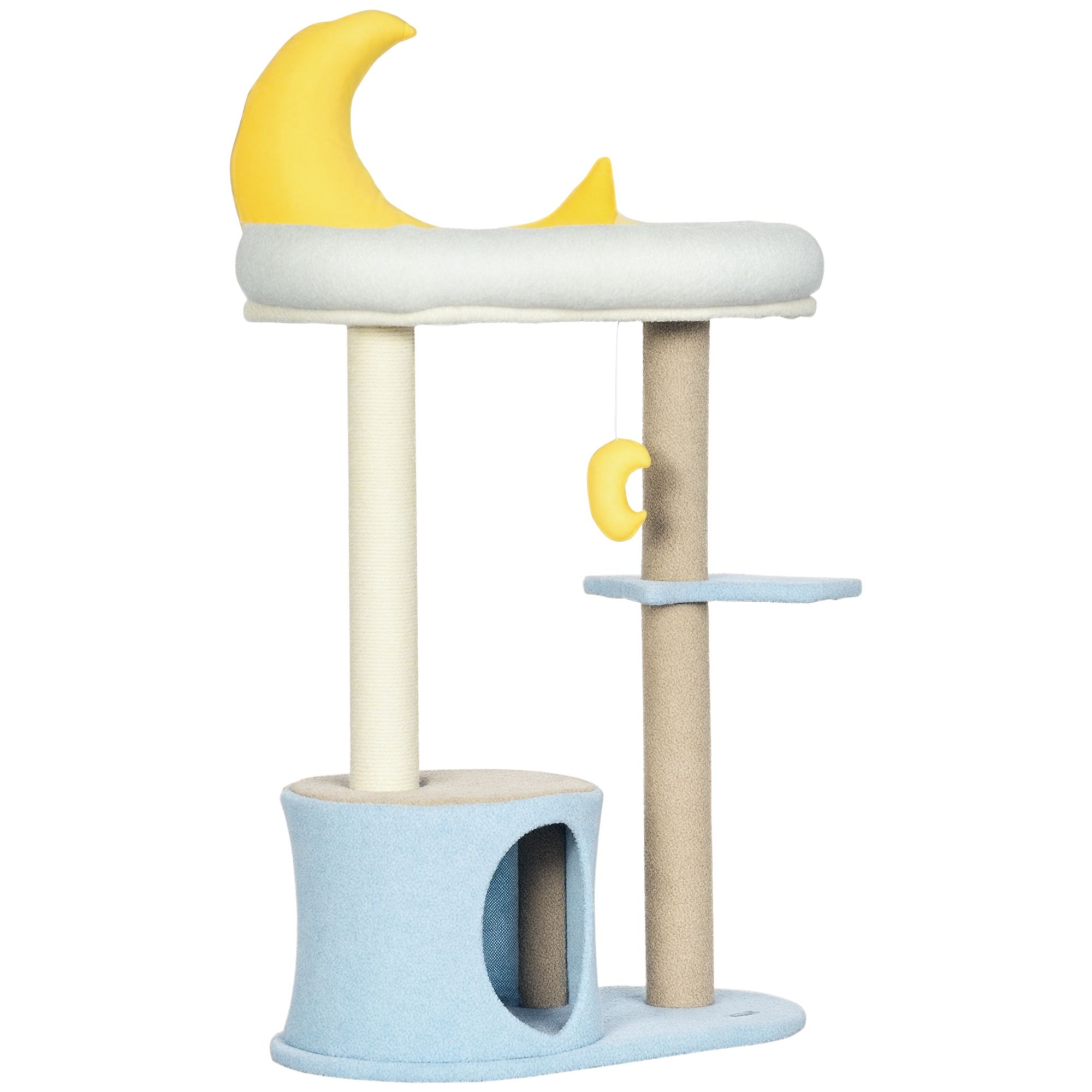 Blue Moon Cat Tree Tower with Scratching Post, Condo & Star Perch - 41" Indoor Kitten Climbing Furniture for Living Room, Bedroom & Playroom