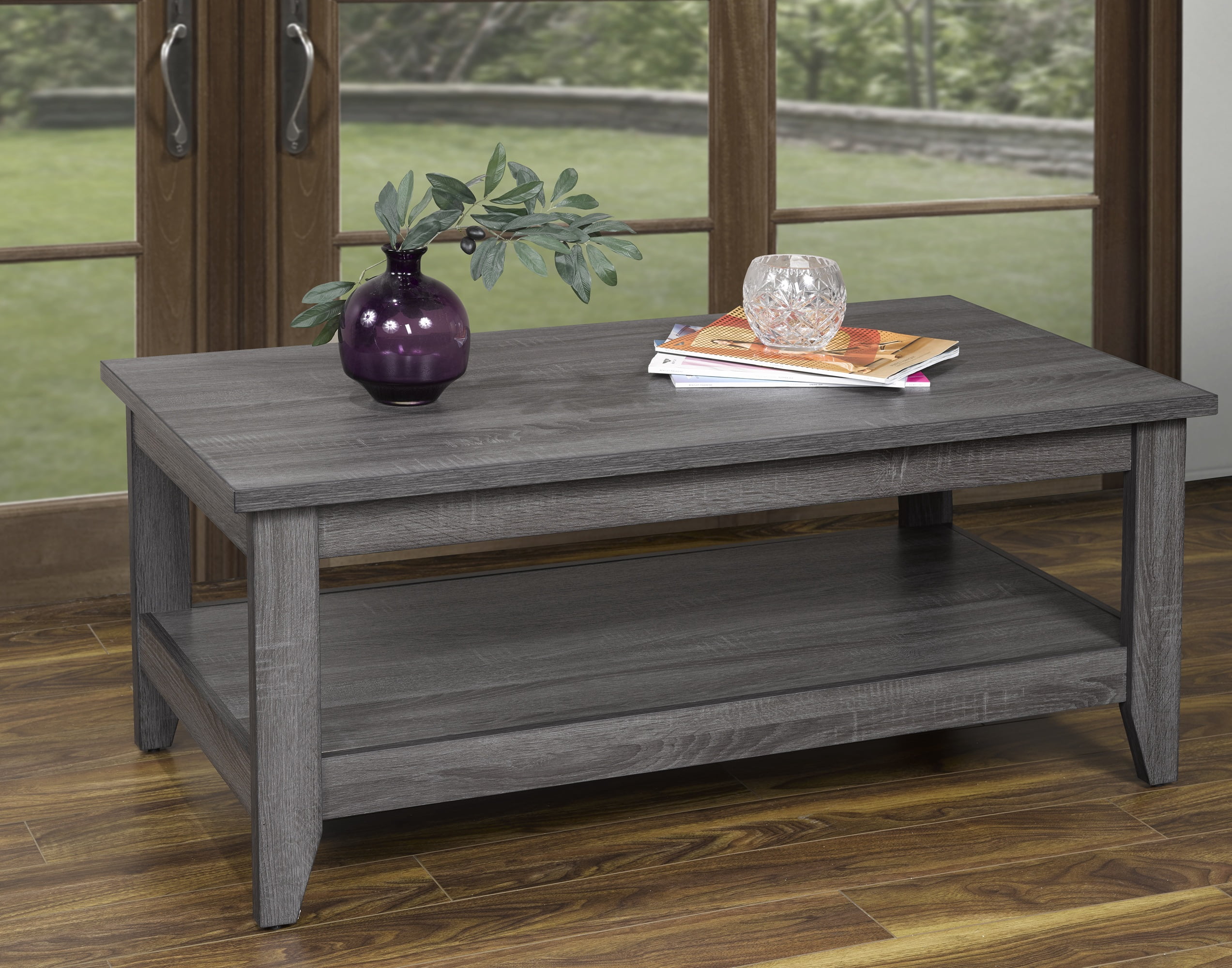 Table basse de salon K-Living Agatha en MDF, finition chêne Tallisa