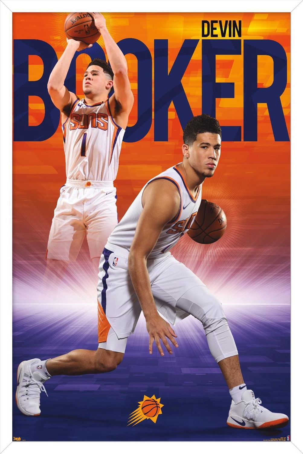 NBA Phoenix Suns - Devin Booker 18 Wall Poster, 22.375" x 34" Framed