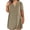Khaki, variant on Women's Casual Dress, Summer Short Sleeve Dress with V Neck and Oversized Loose Fit, Knee Length T-Shirt Dress for Daily Wear