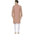 thumbnail image 3 of Maple Clothing Embroidered Kurta Set Cotton Indian Clothes for Men (Brown, 3XL), 3 of 5