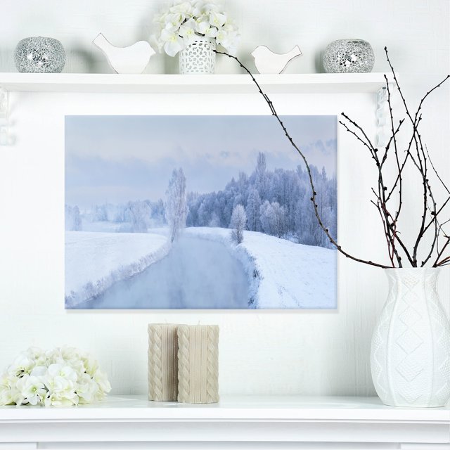 Blue Frosty Winter Weather Panorama - Landscape Print Wall Artwork