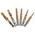 thumbnail image 3 of Drill Tap, High Hardness Rustproof Various Sizes Drilling Taps Spiral Flute  For Chamfering For Tapping Silver,Ti Plated, 3 of 8