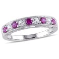 thumbnail image 1 of Tangelo 0.88 Carat T.G.W. Created Ruby and Created White Sapphire Sterling Silver Anniversary Ring, 1 of 5