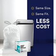thumbnail image 3 of Plasticplace TRA335WH simplehuman (x) Code X Compatible (100 Count) │ White Drawstring Garbage, Liners 21 Gallon / 80 Liter │ 26" x 34.75", 3 of 8