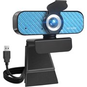 Webcam 1080p, Built-in Microphone/Privacy Cover, Plug and  USB Computer Camera, Wide Angle, Streaming Web Camera for Desktop Computer/PC for Laptop  Zoom Conference(No Tripod)