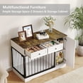 thumbnail image 4 of Bingirl Table d'Appoint Cage pour Chien de 47 Pouces : Comprend 2 Tiroirs et un Espace de Rangement, Convient aux Petits et Moyens Chiens, 4 of 7