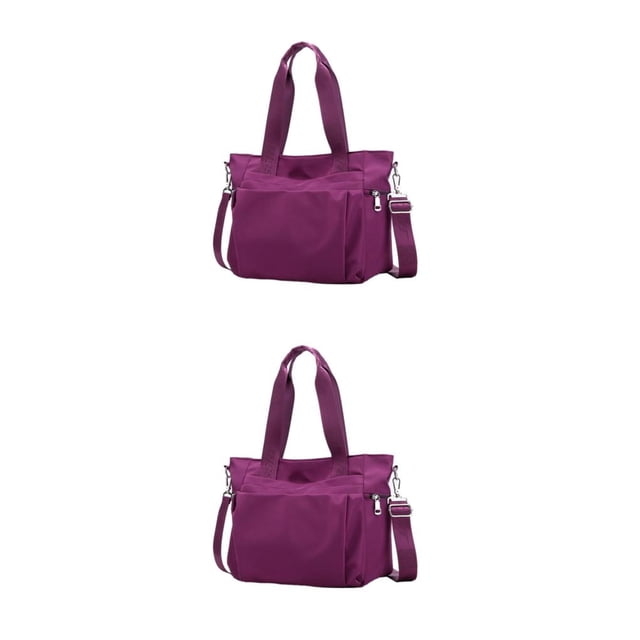 Wweixi 1/2/3 Durable Tote Handbag For Women - Waterproof And Wear-resistant Multiple Pockets Purple 2PCS