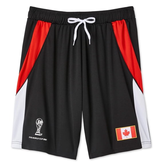 Refurbished FIFA Men's Canada Athletic Shorts, L, Black