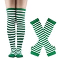thumbnail image 2 of letairis Complete Wardrobe Versatile Socks With Long Gloves Set Comfortable To Wear green and white 1Set, 2 of 4