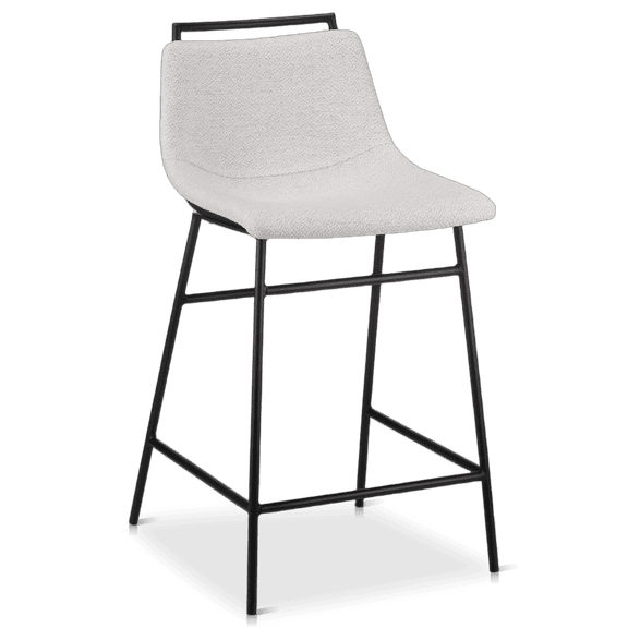 Bouclair Tabouret de Comptoir en Tissu Avoine et Métal