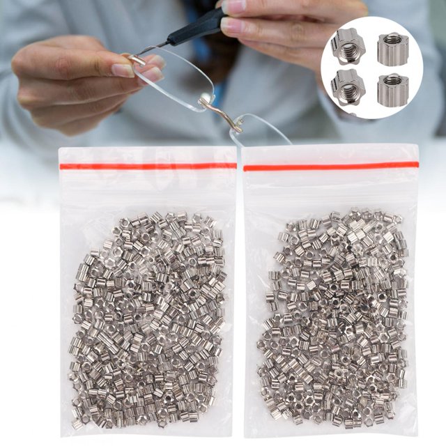 Eyeglasses Nut, 1.4 Nut Cap Glasses Nut 400Pcs for Rimless Glasses