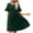 Green, variant on Women's Casual Dress, Short Sleeve Summer Dress with Ruffle Sleeves, Knee Length Round Neck Dress, Soft Stretch Fabric for Daily Wear
