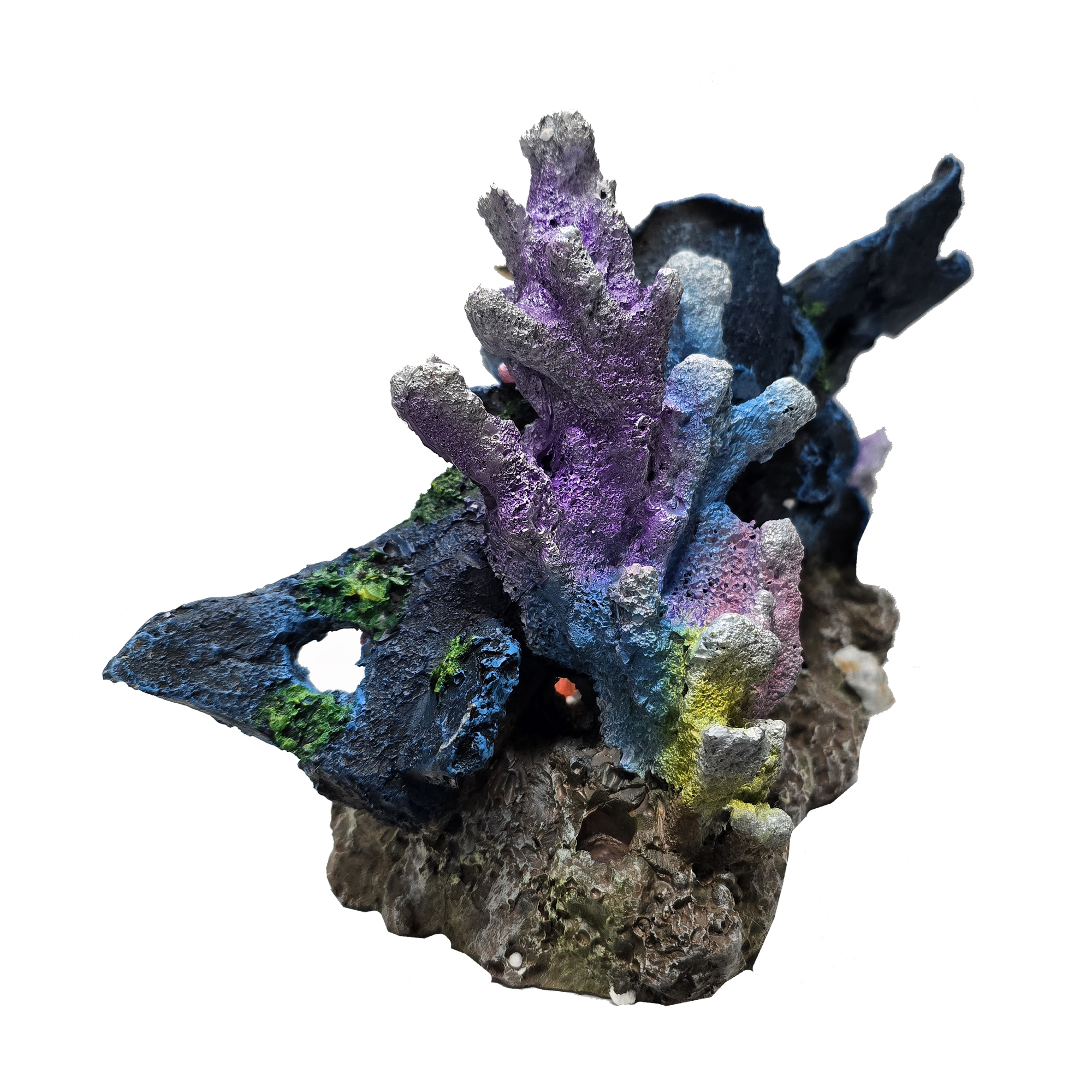 PENN-PLAX Deco-Wrecks Plan bleu Corail Paysage de scène Poly Resin Aquarium Décoration, grand