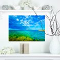 thumbnail image 1 of Bord de Mer Pittoresque Vert Bleu - Oeuvre Moderne sur Toile de Paysage Marin, 1 of 3