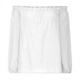 thumbnail image 4 of Pompotops Women Casual Solid Stringy Long Sleeved Off The Shoulder Tops Clearance, 4 of 6