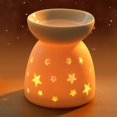 thumbnail image 3 of VIFERR Brûleur Huile Essentielle, Lampe de Nuit Parfumée en Céramique Porte Bougie Aromathérapie Chauffe Cire Bureau Chambre Décoration Pendaison de Pendaison de Crémaillère(Étoiles), 3 of 9