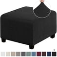 thumbnail image 1 of LNGOOR 3 Sizes Square Jacquard Durable Customized Stretch Footrest Ottoman Cover Folding Storage Stool Furniture Protector Slipcover (Light Grey S), 1 of 7