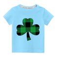 thumbnail image 1 of EGNMCR Blouses & Chemises à Manches Courtes Col Rond pour Tout-Petits Garçons Filles Mode Mignon Col Rond Imprimé Manches Courtes Girl Blouse, 1 of 3