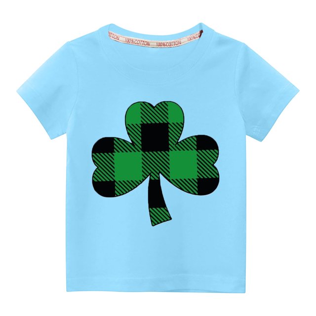 EGNMCR Blouses & Chemises à Manches Courtes Col Rond pour Tout-Petits Garçons Filles Mode Mignon Col Rond Imprimé Haut à Manches Courtes Girl Blouse