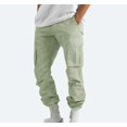 thumbnail image 2 of cllios Cargo Pantalon pour Homme Uni Décontracté à Multiples Poches Extérieur Coupe Droite Pantalon de Mise en Forme Pantalon Cargo Coupe Décontractée Pantalon de Randonnée Vert P, 2 of 8
