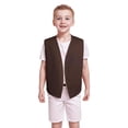 thumbnail image 2 of TOPTIE Kid Volunteer No-Button Child Vest Waistcoat Party Vests 5 Packs-Brown-L, 2 of 5