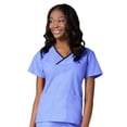 thumbnail image 1 of Maevn Core Contrast Y-Neck Mock Wrap Scrub Top [XXS - 5XL, FREE SHIPPING], 1 of 1