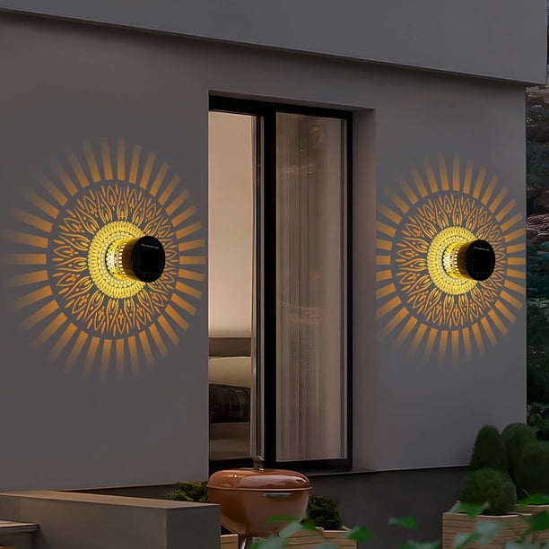 4-Pack Decorative Solar Mandala Fence Lights – Colorful Outdoor Garden Lights With Metal Housing