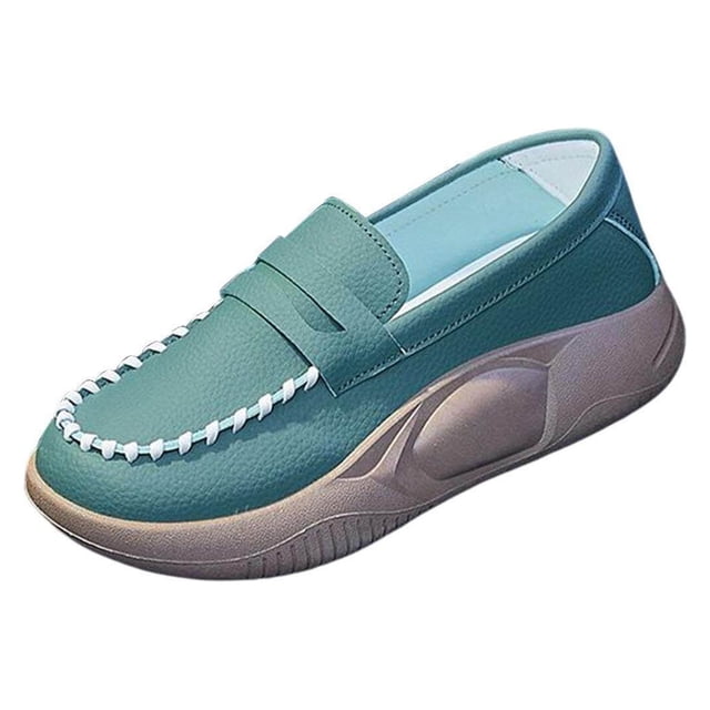 stanreset Chaussures Décontractées pour Femmes Confortables à Enfiler Chaussures Souples Légères Mode Souples pour la Marche Intérieure Extérieure Vert 35