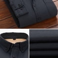 thumbnail image 4 of Ceisia Men's Fleece-Lined Long-Sleeve Button-Down Shirt Multi-Solid for Winter Warmth Gift, 4 of 6
