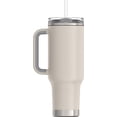 thumbnail image 3 of Thermos 40 oz Stainless Steel Cup Holder Travel Mug with Straw, Sandstone, 3 of 5
